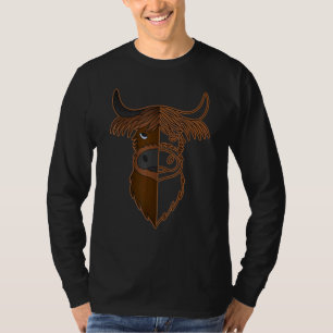 T-shirt Tête de bétail Highland Motif d'empreinte agricole