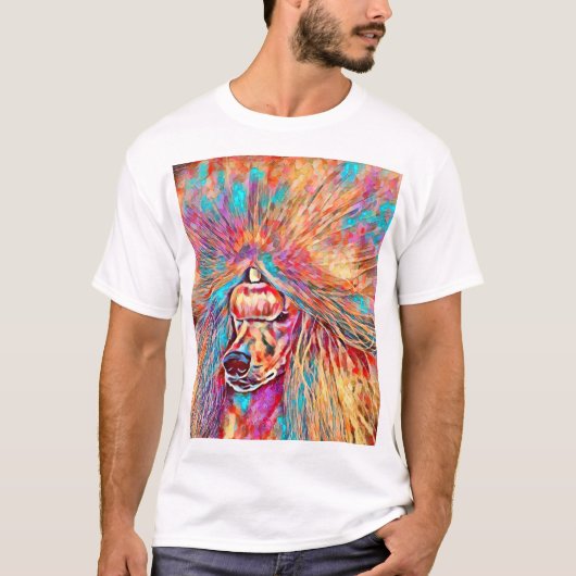 T-shirt Tête de caniche continental (Devant)
