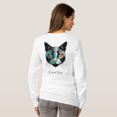 T-shirt Tête de chat créative Illustration (Dos entier)