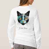 T-shirt Tête de chat créative Illustration (Dos)