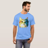 T-shirt Tête de chat d'arc-en-ciel (Devant entier)