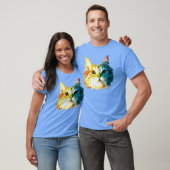 T-shirt Tête de chat d'arc-en-ciel (Unisexe)
