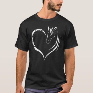 T-shirt Tête de cheval à l'intérieur du cœur des femmes po