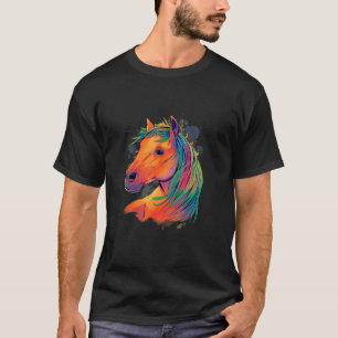 T-shirt Tête de cheval aquarelle tenue équestre de cheval
