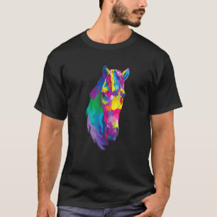T-shirt Tête de cheval arc-en-ciel équitation colorée Chev