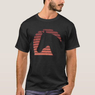 T-shirt Tête de cheval Coucher de soleil Silhouette Filles