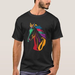 T-shirt Tête de cheval d'amour colorée mignonne pour homme