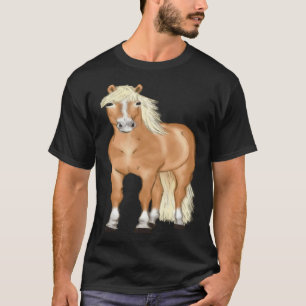 T-shirt Tête de cheval Haflinger Cavalier de cheval mignon