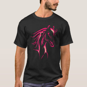T-shirt Tête de cheval magnifique avec des filles aux crin