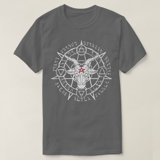 T-shirt Tête de chèvre satanique Baphomet Devil Adorateur (Design devant)