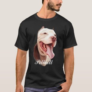 T-shirt Tête de chien Pitbull Brun Adorable