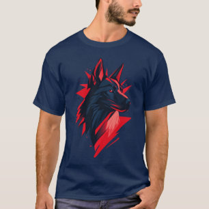 T-shirt Tête de Chien Stylisée