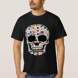 T-shirt Tête de crâne avec mosaïque espagnole