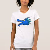 Tête de dames de la tête d'art de dragon bleu néon