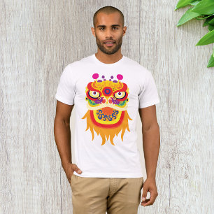 T-shirt Tête de danse de lion chinois colorée