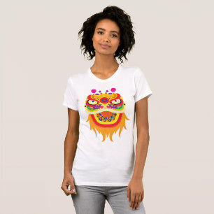 T-shirt Tête de danse de lion chinois colorée