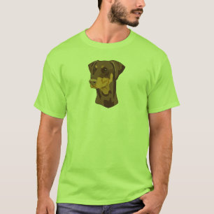 T-shirt Tête de dobermann, rouge, Uncropped