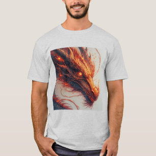 T-shirt Tête de dragon ardent rayonnant une énergie intens