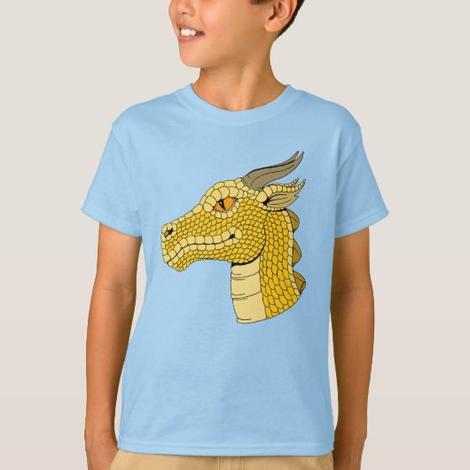 T-shirt Tête de dragon d'or en profil (Devant)