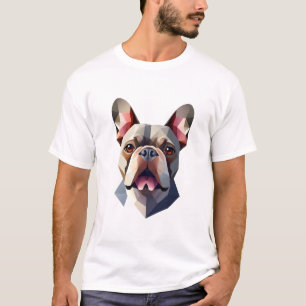 T-shirt Tête de Frenchie géométrique