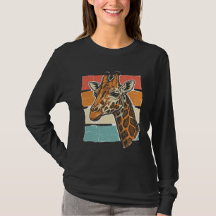 T-shirt Tête de girafe vintage dessin vectoriel rétro couc