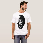 T-shirt Tête de Gorilla furieuse - Design noir (Devant entier)
