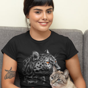 T-shirt Tête de léopard Graphisme animal Big Chat