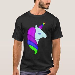 T-shirt Tête de licorne arc-en-ciel mignonne jolie CORNU C