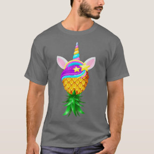 T-shirt Tête de licorne magique de l'ananas à l'envers