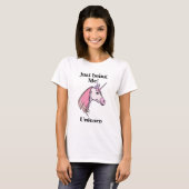 T-shirt Tête de licorne rose violet (Devant entier)