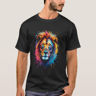 T-shirt Tête de lion artistique