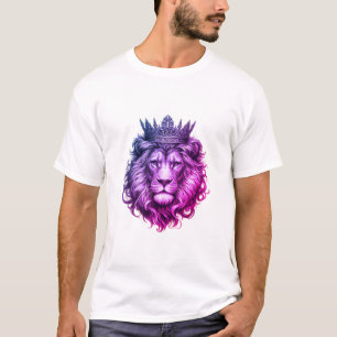 T-shirt Tête de lion avec Couronne Royal Luxury