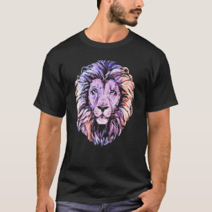 T-shirt Tête De Lion cool Avec Couleur Lumineuse