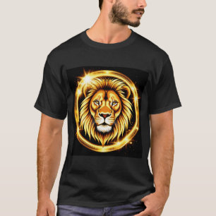 T-shirt Tête de Lion Doré avec Éclat Radiante