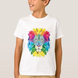T-shirt Tête de lion géométrique
