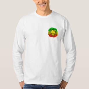 T-shirt Tête de lion Rasta rouge jaune vert dessin Jamaïqu