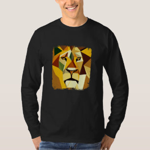 T-shirt Tête de lion Vector Majestic avec oeuvre Cool