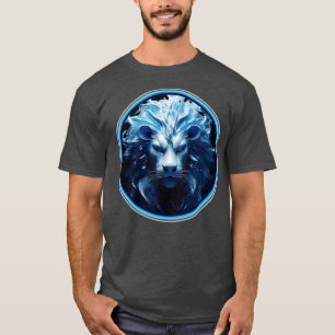 T-shirt Tête de lions 3D bleu