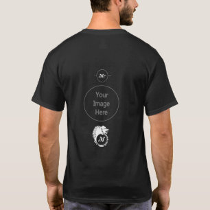 T-shirt Tête de loup blanc tribal Silhouette Laurel Monogr