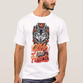 T-shirt Tête de loup de frére style traditionnel tatouage (Devant)