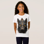 T-Shirt Tête de loup mécanique Steampunk - Robot A Cyberpu (Devant entier)