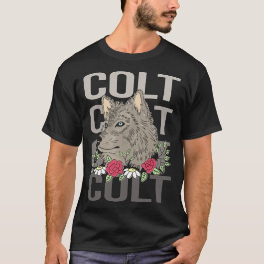 T-shirt Tête de loup - Nom Colt (Devant)