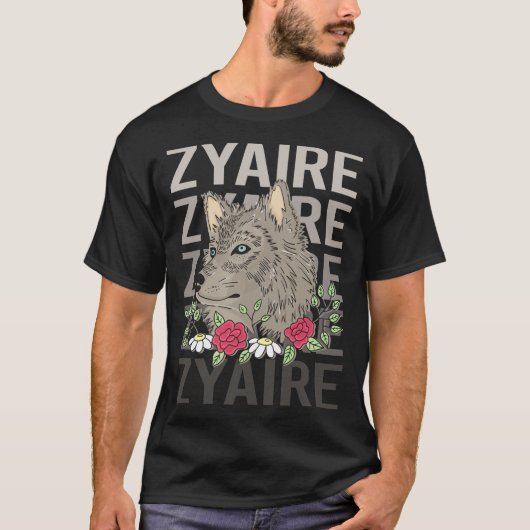 T-shirt Tête de loup - Nom du Zyaire (Devant)