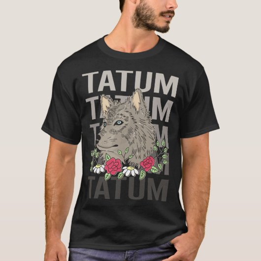 T-shirt Tête de loup - Nom Tatum (Devant)