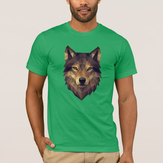 T-shirt Tête de loup polygonale Art géométrique dans les t (Devant)