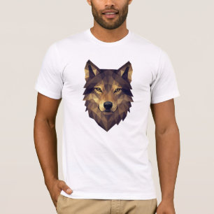 T-shirt Tête de loup polygonale Art géométrique dans les t