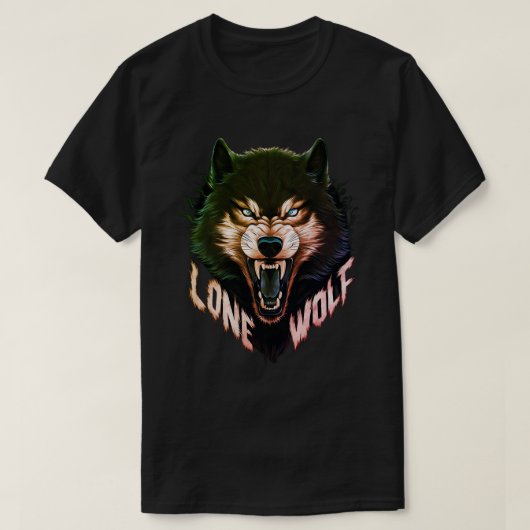 T-shirt Tête de loup sauvage Lone Wolf (Design devant)