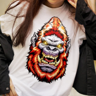 T-shirt Tête de monstre : Big Foot Yeti Sasquatch Red T-Sh