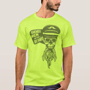 T-shirt tete de mort citation hipster remember men beard b