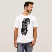 T-shirt tete de mort hipster babre lunette coiffure punk 2 (Devant entier)